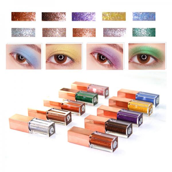 Quality Glitter Liquid Long Lasting Metallic Eye Makeup Eyeshadow 10 Colors 3 Years for sale