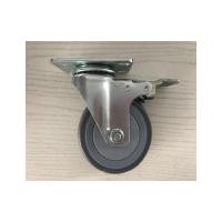 China Thermoplastic Rubber Dumpster Casters Swivel Plate Caster Wheels With Top Brake for sale