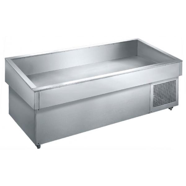 Quality Supermarket Open Stainless Steel Fish Display Freezer for sale