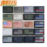 china REVERSE American FLAG Embroidered Patch Patriotic USA US Embroidery Patch Brand