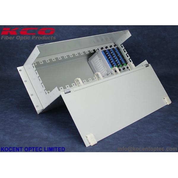 Quality 4U Fiber Optical PLC Splitter Patch Panel Distribution Frame 14 16 Slot SC/APC LC/APC for sale
