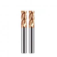 Quality Square Solid Carbide End Mill HRC55 Degree Bronze Color Coating 4 Flutes for sale