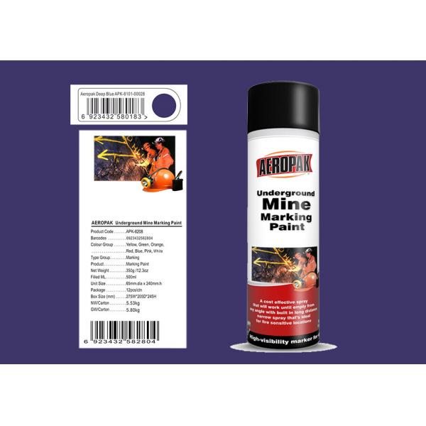 Quality AEROPAK 500ML deep blue Underground Mine Marking Spray Paint for construction with MSDS for sale
