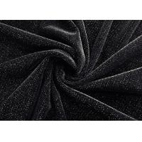 Quality 260GSM 94% Polyester Micro Velvet Fabric for Women's Wear Silver Lurex Black for sale