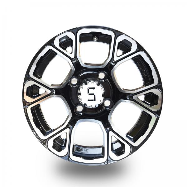 Quality Shu-Ran Exclusive 12 Inches Golf Cart Machined/Glossy Black Wheels -25 Offset for sale