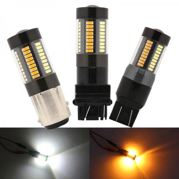Quality LED Brake Turn Signal Lights 1157 3157 7443 4014 66SMD Dual Color White Yellow 12V Switchback for sale