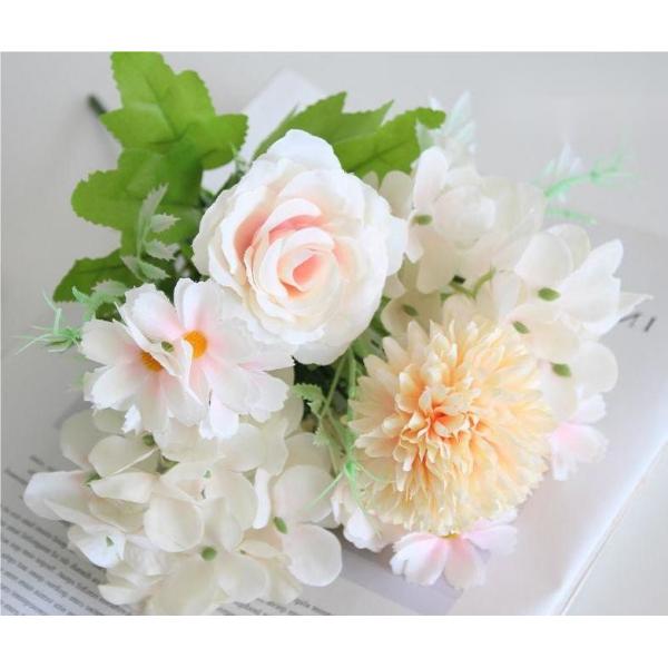 Quality Rose Artificial Plastic Flowers Silk Hydrangea Arrangement OEM for sale
