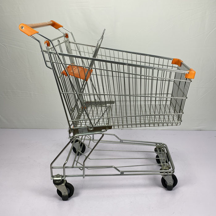 China Asian Style 125L Conventional Metal Handcart Chain Supermarket Warehouse Trolley With High Sales Volume factory