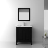 China Floor standing black Wooden Bathroom Cabinets / bath furniture sets factory
