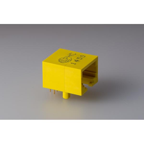 Quality 90 Degree 8P8C Single Port Plastic RJ45 Ethernet Jack Color Yellow Tab down for sale