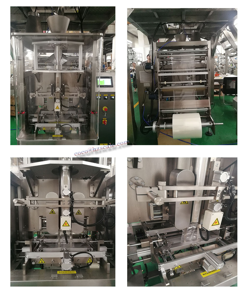 China PLC Pillow Bag Punch Packing Machine For Candy Sugar factory