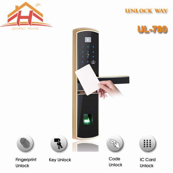 Quality High Efficiency Smart Card Door Lock with Fingerprint Recognition for sale