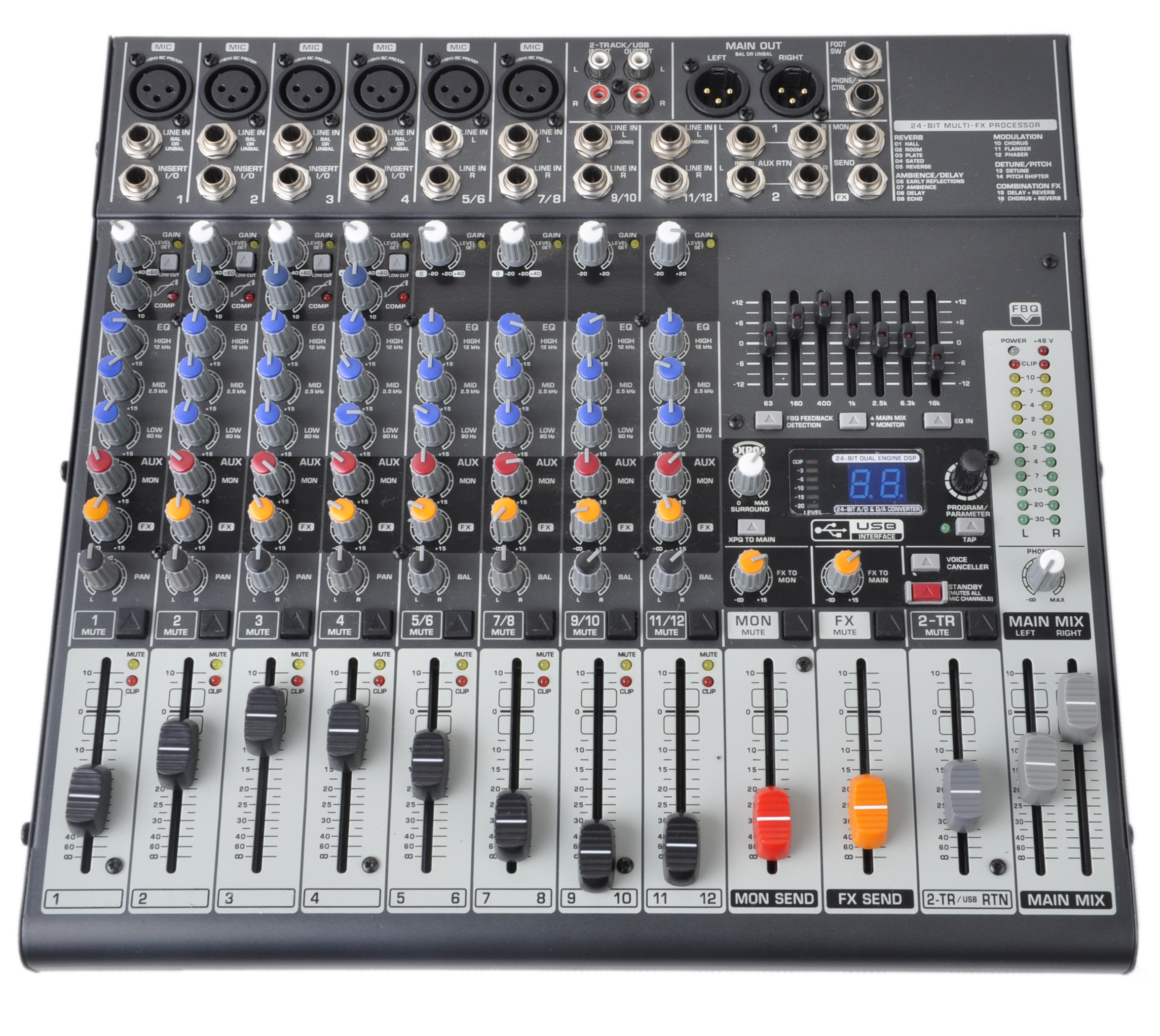 China 12 Channel Professional Audio Mixer  Audio Stage Mixing Console  X1222USB factory