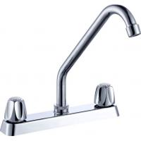 Quality High Arc 8 Inch Centerset Kitchen Faucet Double Handle Polished Chrome for sale