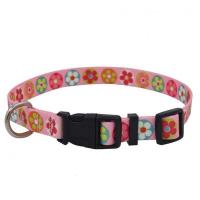 China Adjustalbe Personalized Nylon Dog Collar Easy Clean With Reflective Line factory