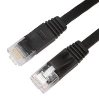 China Weatherproof Stable Flat Internet Network Cable , Computer Black Cat 6 Patch Cable factory