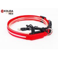 China Red / Blue / Green Eco - Friendly Nylon Flashing Pet Collar For Doggie factory