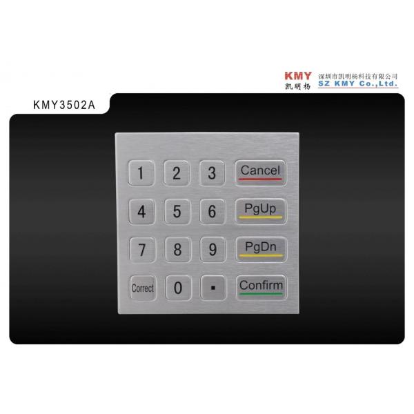 Quality Panel Mounting Keyboard Of ATM Machine 4x4 Keys Metal Numeric Keypad for sale