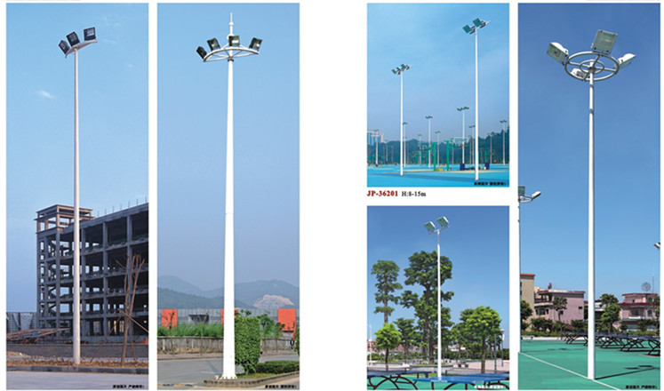 dodecagonal hot dip galvanized led high mast light pole 15m