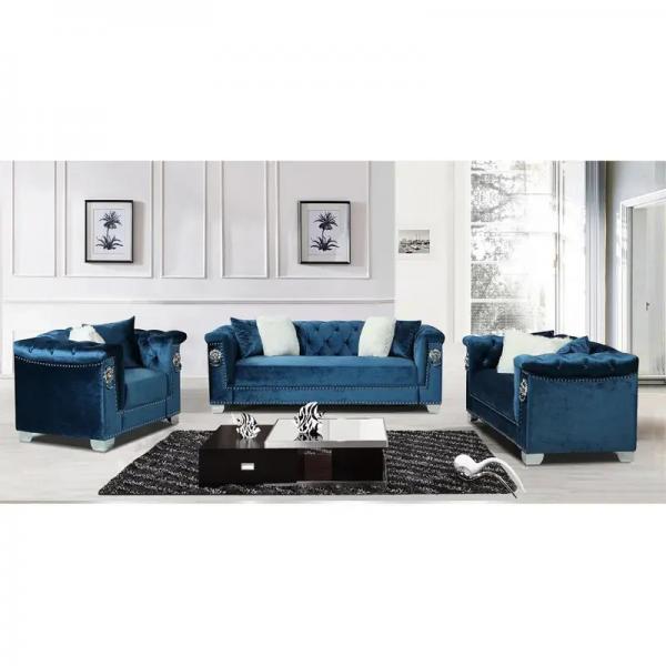 Quality Multiscene Velvet Fabric Sofa Set For Living Room Durable Nontoxic for sale