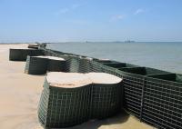 China Square Hole Military Hesco Barriers Gabion Mesh Box With Green Geotextile factory