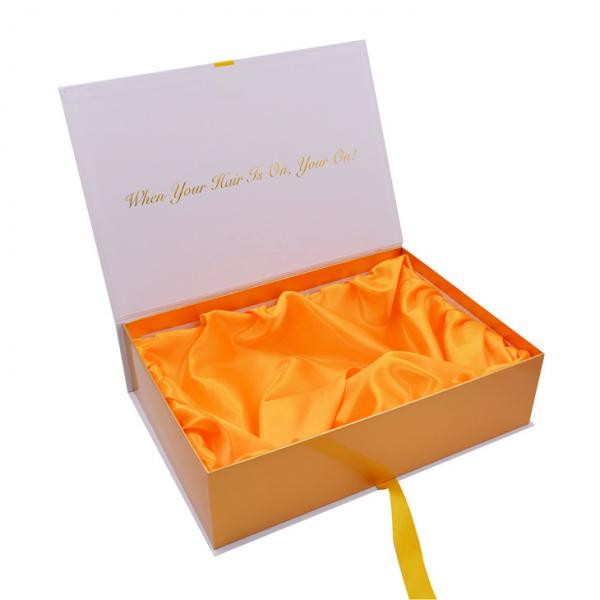 Quality Luxury Custom Logo Wigs Packaging Box With Ribbon And Satin For Hair Extensions for sale