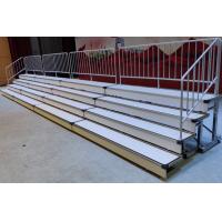 Quality Portable Plywood Plastic Telescopic Bleacher Seating With Safety Railings For for sale