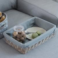 China Hand Woven Decoration Organizer Rattan Willow Wicker Cutlery Fruit Storage Tray Home Decoractions Win Boxes basket factory