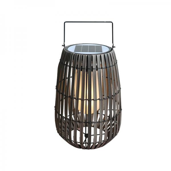 Quality Customized Solar Rattan Garden Lanterns Portable With Handle for sale