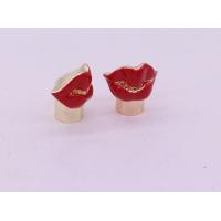China Rose Red Plated lips Shape Perfume Bottle Caps Anti corrosive for sale