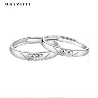 China 925 Silver Gold-Plated Couple Rings Engagement Wedding Anniversary Silver Rings factory