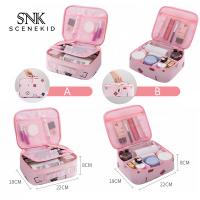 China Printed Pattern Oxford Fabric Makeup Storage Bag with Double Zipper factory