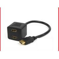China 30CM HDMI Splitter Adapter 1 TO 2 PORT Gold Cable For DVD HD Projector Computer PC Multime factory