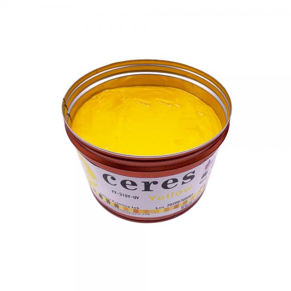 Quality CMYK Solvent Base UV Offset Ink Ceres Fast Drying 12kg Carton Yellow Printing for sale