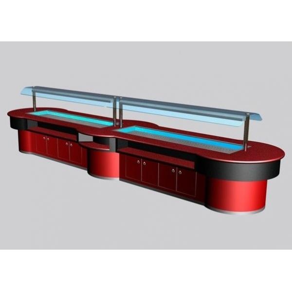 Quality Commercial Buffet Equipment for Salad and Seafood, LED Lighting Refrigerated for sale