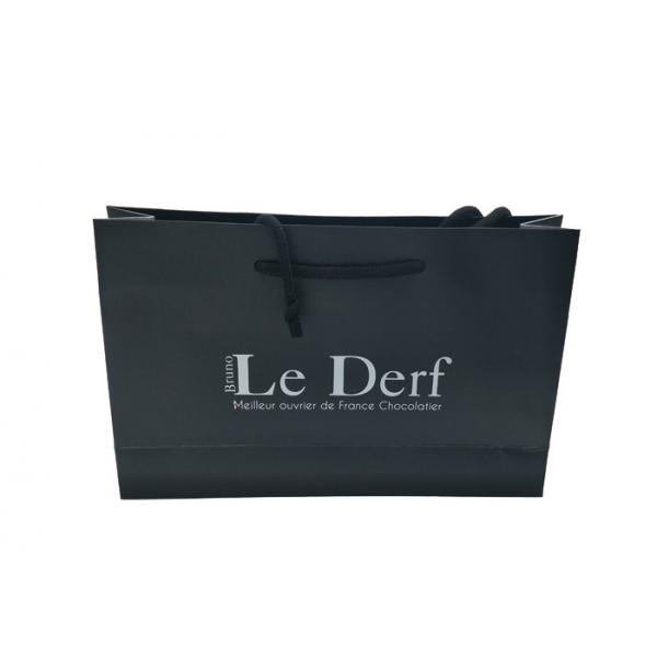 Quality Black Sustainable Personalised Paper Bags , Paper Shopping Bags With Handles for sale