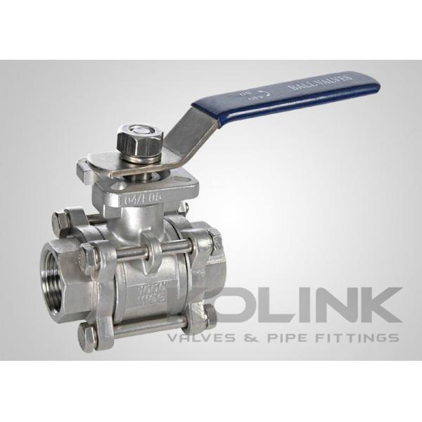 Quality 3-piece Stainless Steel Ball Valve ISO5211 Pad Locking Device NPT BSPT SW End for sale
