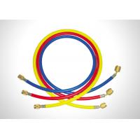 China Red Yellow Blue R134a Charging Hose , Ac Refrigerant Hose With 1/4 SAE Connection for sale