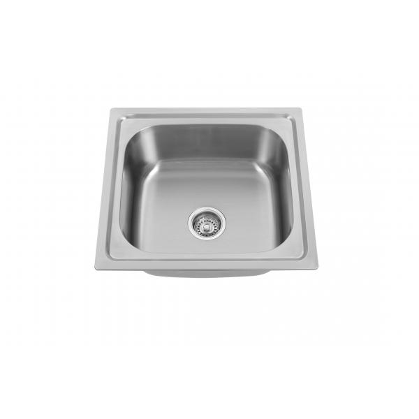 Quality Brushed Finish SS Square Single Bowl Kitchen Sink 0.6mm 0.8mm for sale