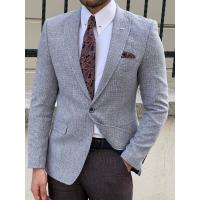 Quality Knitted Grey Purple Business Casual Suit Jacket For Gentlemen for sale