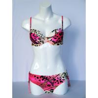 China Large size pink leopard 100% polyester swim suit / 82% nylon swimsuits / ladies swimwear factory