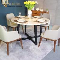 China ODM PU Leather Low Back Upholstered Dining Chairs factory