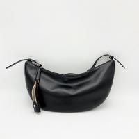 China Ladies Cowsplit Leather Crossbody Saddle Bag Purse Half Moon Bag With Wide Shoulder Strap factory