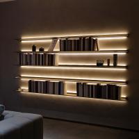 China L Shape Aluminium Home Furniture Led Light Floating Shelves 100cm 120cm for sale