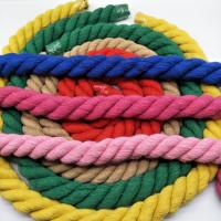 China Rose 20mm Twisted Cotton Rope ISO14001 3 Strand Macrame Cord factory