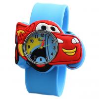 China Lovely Cute Silicone Quartz Kids Watch With Car Shaped Dial Customized Logo for sale