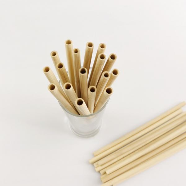 Quality Biodegradable Natural 20cm Juice Tea Bamboo Fiber Straws Tea Drinking Custom Logo for sale