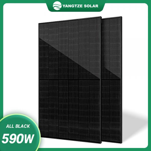 Quality Solar Panels With Tuv 36V 590Watt Full Black Mono-Facial Solar Panel Price for sale
