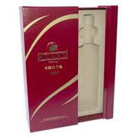 China Red Gloss Wine Packaging Box Slide Match Shape Gift Box With Flocking Insert factory