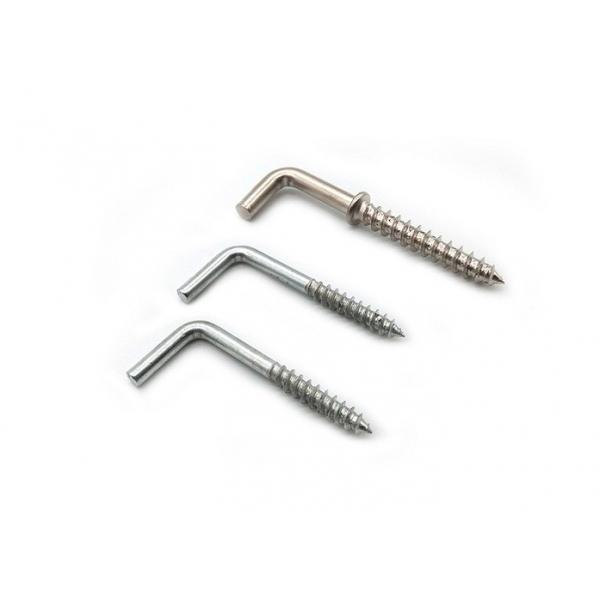 Quality L Shape Threaded Mechanical Fasteners / Self Tapping Square Bend Screw Hooks for sale